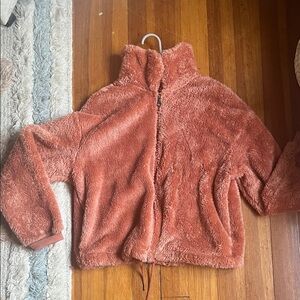 Joy Lab Orange Fleece Jacket Zip Up